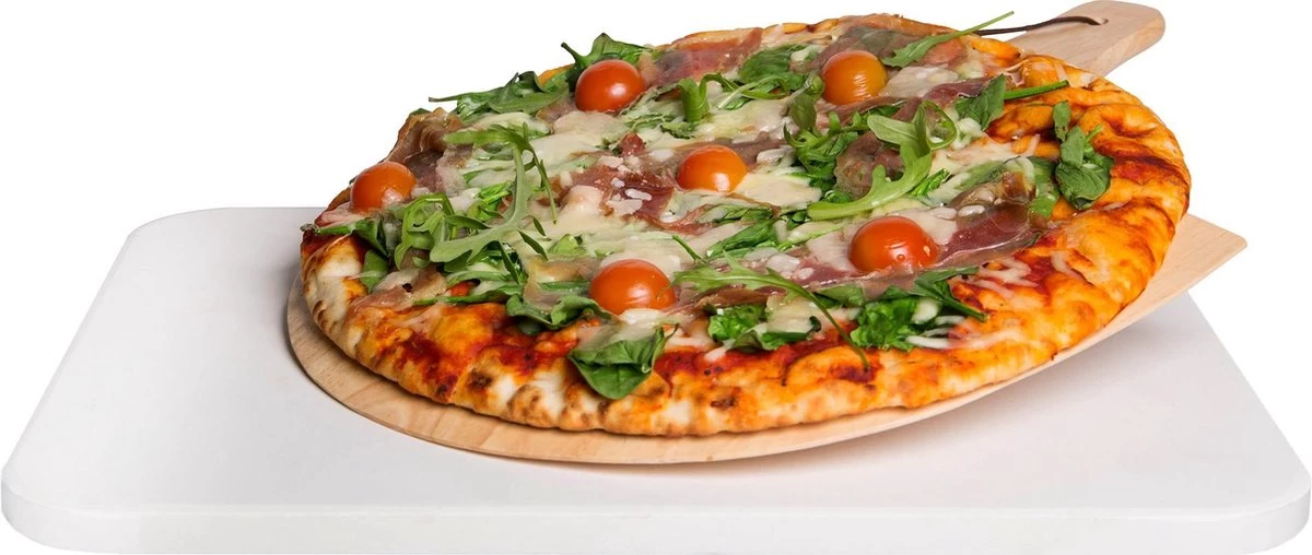 Pierre à Pizza Et Gadgy à Pizza Gadgy - Cordiérite Pour Base De Pizza Croustillante - Pierre à Pizza Pour BBQ, Four Ou Kamado - Spatule à Pizza En Bois - Ensemble Complet Pour Faire Des Pizzas – Image 8
