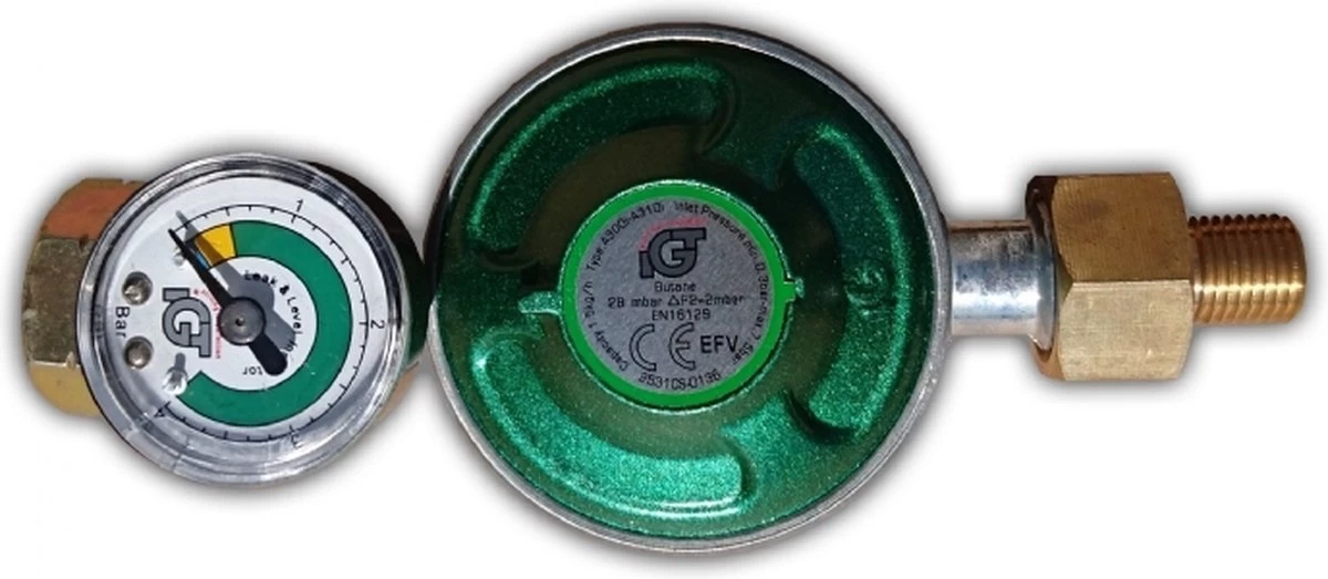 Régulateur De Pression / Jeu De Tuyaux 50 Mbar Avec Manomètre Et Raccord 1/2" – Image 3