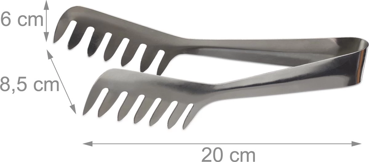 Relaxdays 8x Pinces De Service En Acier Inoxydable - Pinces à Spaghetti - Pinces à Salade - Pinces à Pâtes - Inoxydable – Image 8