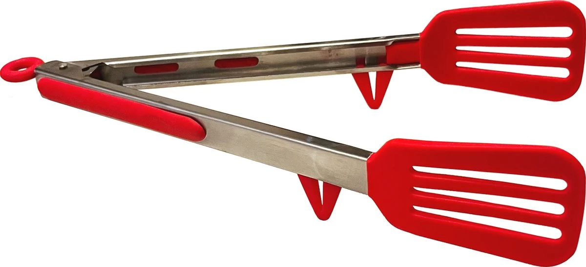 Vdrto - Pince à Viande - Pince De Service - Pince De Cuisine - Pince à Spaghetti - Pince à Pâtes - 30 CM - Inox & Siliconen - Rouge – Image 5