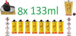 Unilight 8x Liquide Briquet Zippo Universel - Briquet Essence - Liquide Briquet - Liquide Essence - 8x 133ml Rechargeable