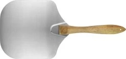 Krumble - Acier Inoxydable - Carrée - Avec Manche En Bois - 64 X 30 Cm (lxl) - Spatule à Pizza - Accessoires Barbecue - Argent - Marron Clair