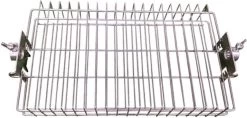 Panier à Gril Plat En Acier Inoxydable Auspit Pour Broche / Rôtisserie, Hauteur Réglable Sur 4 Niveaux
