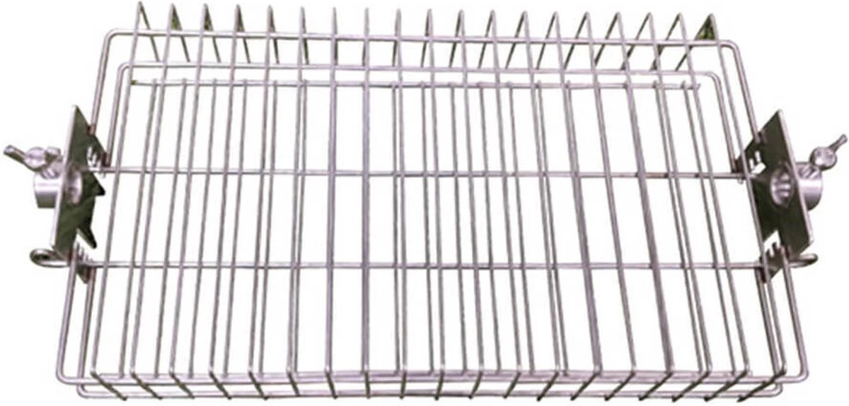 Panier à Gril Plat En Acier Inoxydable Auspit Pour Broche / Rôtisserie, Hauteur Réglable Sur 4 Niveaux