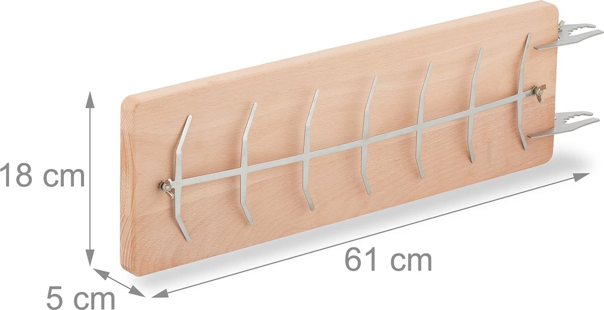 Relaxdays Planche à Fumer Barbecue Saumon - Avec Support - Planche à Saumon Finlandaise - Planche Barbecue - Bois De Hêtre – Image 9