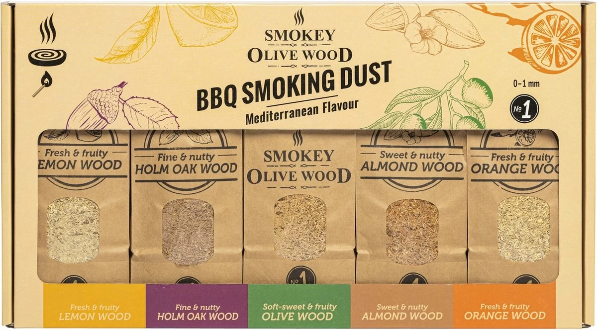 Smokey Olive Wood Gifbox Nº1 5x 300ml - Boîte Fumeur - Smoke Moth - 5 X 100 Ml