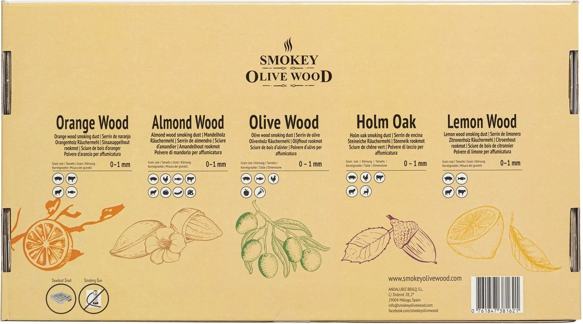 Smokey Olive Wood Gifbox Nº1 5x 300ml - Boîte Fumeur - Smoke Moth - 5 X 100 Ml – Image 2