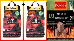 2 Sacs De Briquettes De Noix De Coco Professionnelles (2 X 3 Kg) + 1 Sac D'allume-feu 300 Pièces