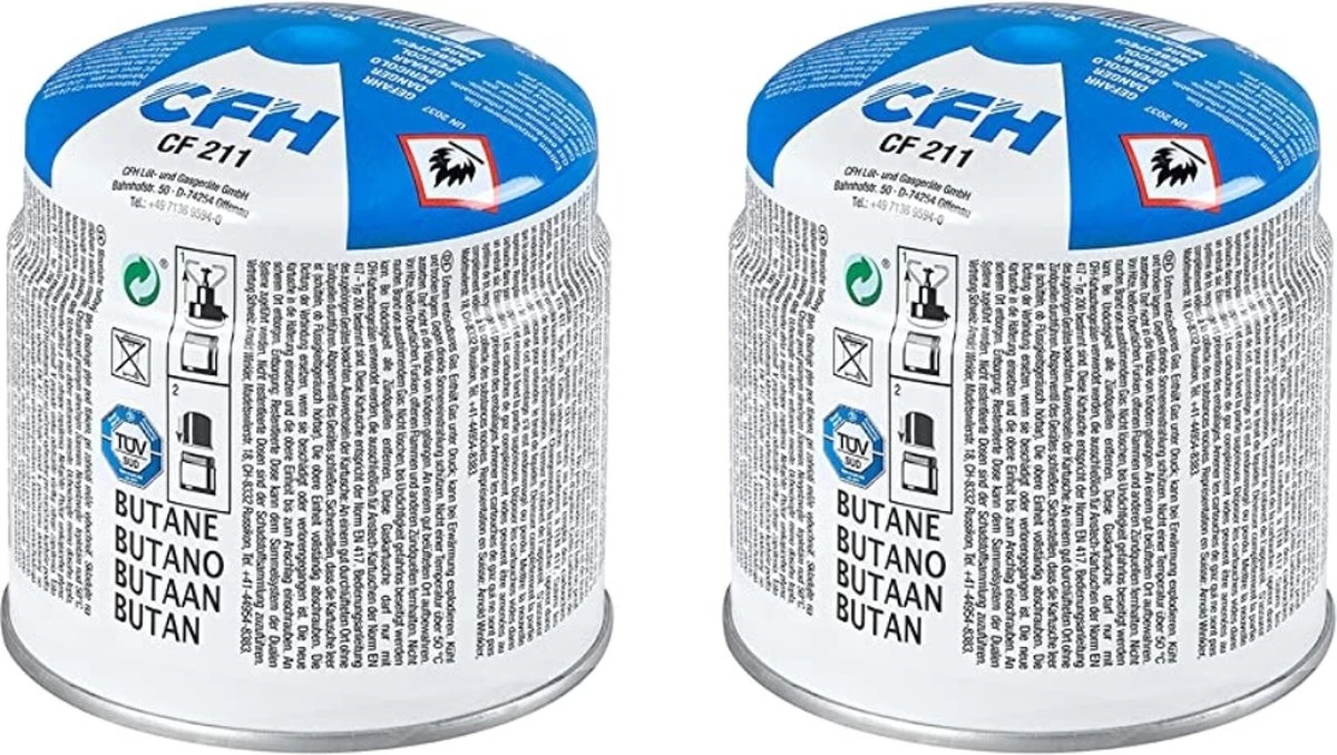 CFH Recharge Pour Piqûre De Gaz - Cartouche De Gaz Butane - 190 G - 2 Pcs.