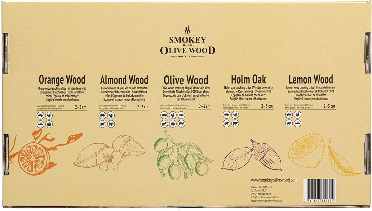 Smokey Olive Wood Gifbox Nº3 5x 500ml - Citroen - Chêne Vert - Olive - Amande - Orange – Image 2