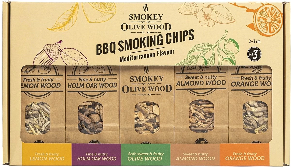 Smokey Olive Wood Gifbox Nº3 5x 500ml - Citroen - Chêne Vert - Olive - Amande - Orange