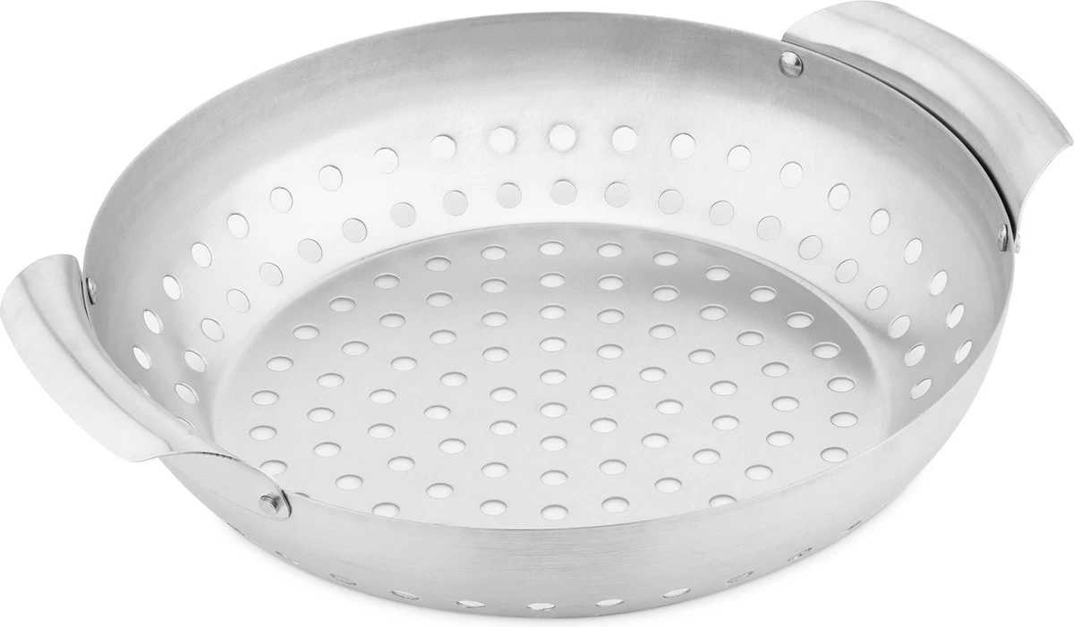 Grille Et Plateau De BBQ Navaris - Grille De Barbecue Pour Viande, Poisson Et Légumes - Convient Au Four Et Au Barbecue - Grille De Gril Ronde