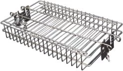 Panier Gril Plat En Acier Inoxydable BBQNovation Pour Broche / Rôtisserie, Hauteur Réglable Sur 4 Niveaux