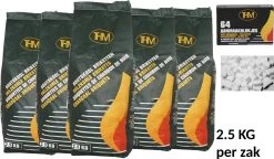 5 X Briquettes De Charbon De 2,5 Kg Chacune - Y Compris Les Allume-feu 64 Pièces - Barbecue - BBQ - 5 Pièces - Total 12,5 Kg