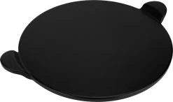 Pierre à Pizza Krumble Avec Poignées Fixes - Pour BBQ & Four - Plaque à Pizza - Pierre à Pizza - Ronde - Brique - Pour Barbecue Et Four - Céramique - Zwart - Diamètre 33 Cm