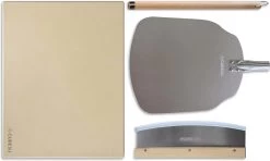 Pierre à Pizza Pour Four Et Gril à Gaz (lot De 4) Comprenant Une Pelle à Pizza, Un Couteau à Pizza Et Un Livre De Cuisine - Pierre à Pizza Rectangulaire Pour Une Pizza Délicieuse Et Croustillante