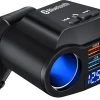 Répartiteur Allume Cigare Voiture Avec Bluetooth Et Eclairage LED 12V/24V - Avec Transmetteur FM - 2x Entrée Cigarette - 2x USB