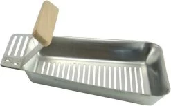BBQ Collection Poêle De Cuisson Pour Barbecue SS 25x16cm Avec Manche En Bois Premium