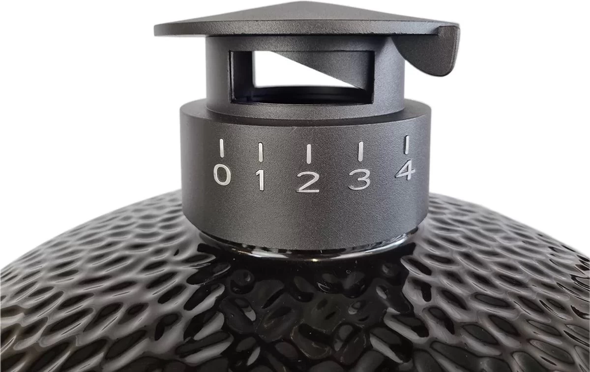 Obelix Kamado Large - 22 Pouces - Zwart - Avec Poseur De Plaque - Feutre En Fibre De Verre - Système D'ouverture / Fermeture - Precision Top-Vent – Image 10