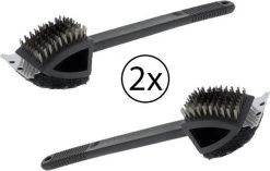 Brosse à Barbecue - 3 En 1 - Nettoyage Du Barbecue Avec Brosse Grattoir Et Tampon à Récurer - Lot De 2 Pièces