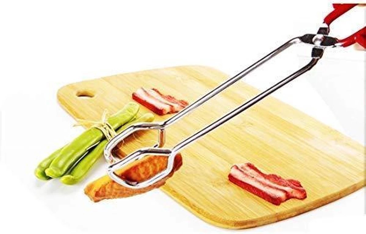 Pinces à BBQ Doodadeals ® | Pince à Barbecue Rouge| Pinces De Cuisine |26 Cm De Long – Image 3