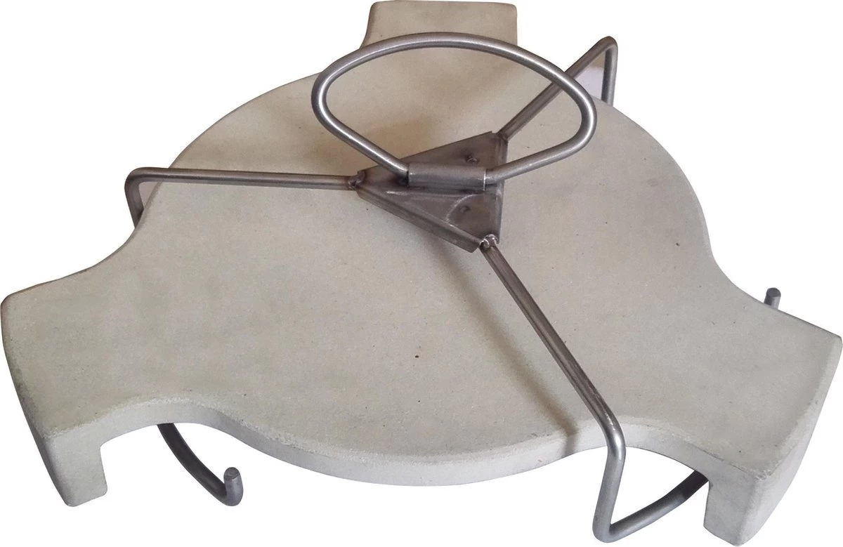 Set De Pose D'assiettes / Déflecteur De Chaleur Avec Poussoir Pour Grand Barbecue Kamado Ø 46 CM