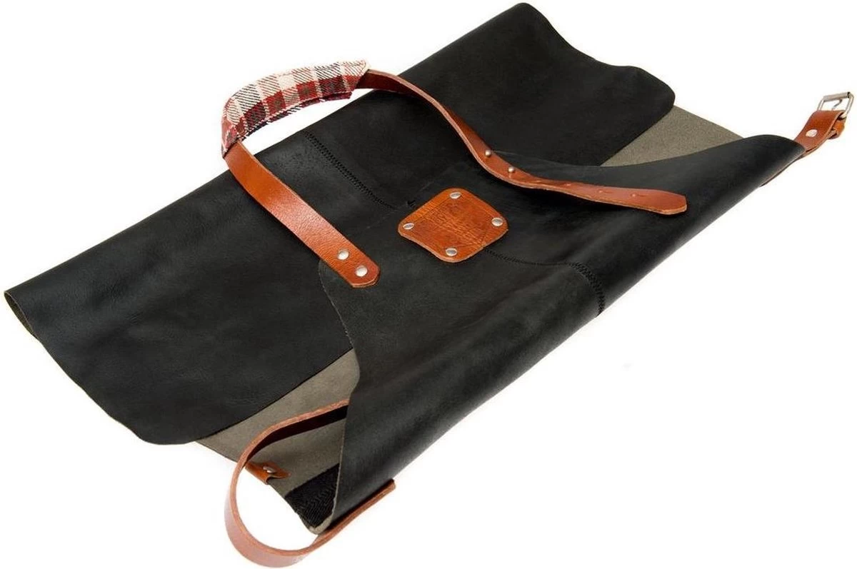 Sorprese Premium – Tablier Bbq – Carreaux Noir-cognac – Tablier Bbq Homme – 100 % Cuir Premium – Y Compris Spatule Bbq Jamie Oliver - Tablier Bbq Cuir Homme – Image 11
