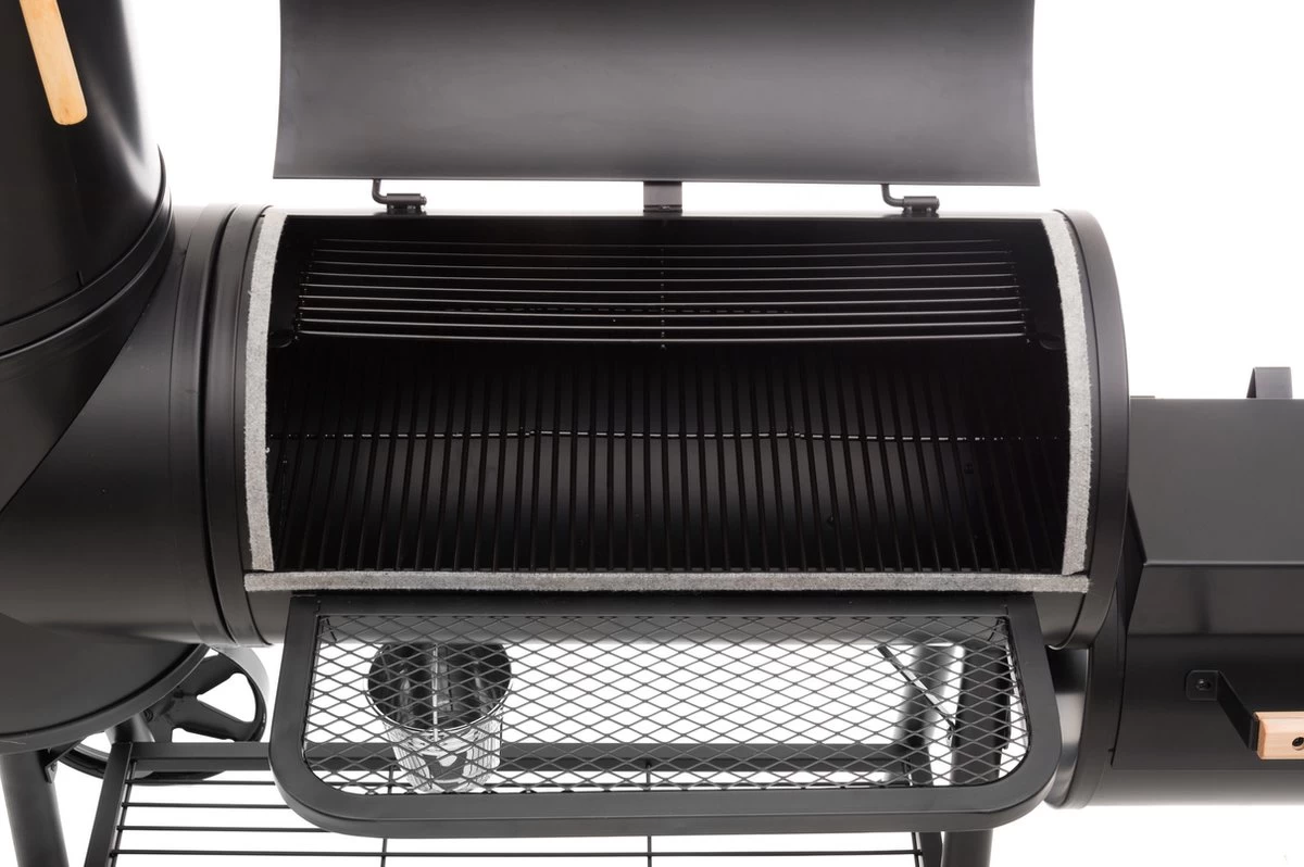 Mustang Fumoir Déporté Georgia XXL - Fumoir - FumoirBarbecue - Barbecue - Bois - Charbon De Bois - Fil D'acier émaillé épais - XXL - 119 KG ! - 175x70x192cm – Image 5