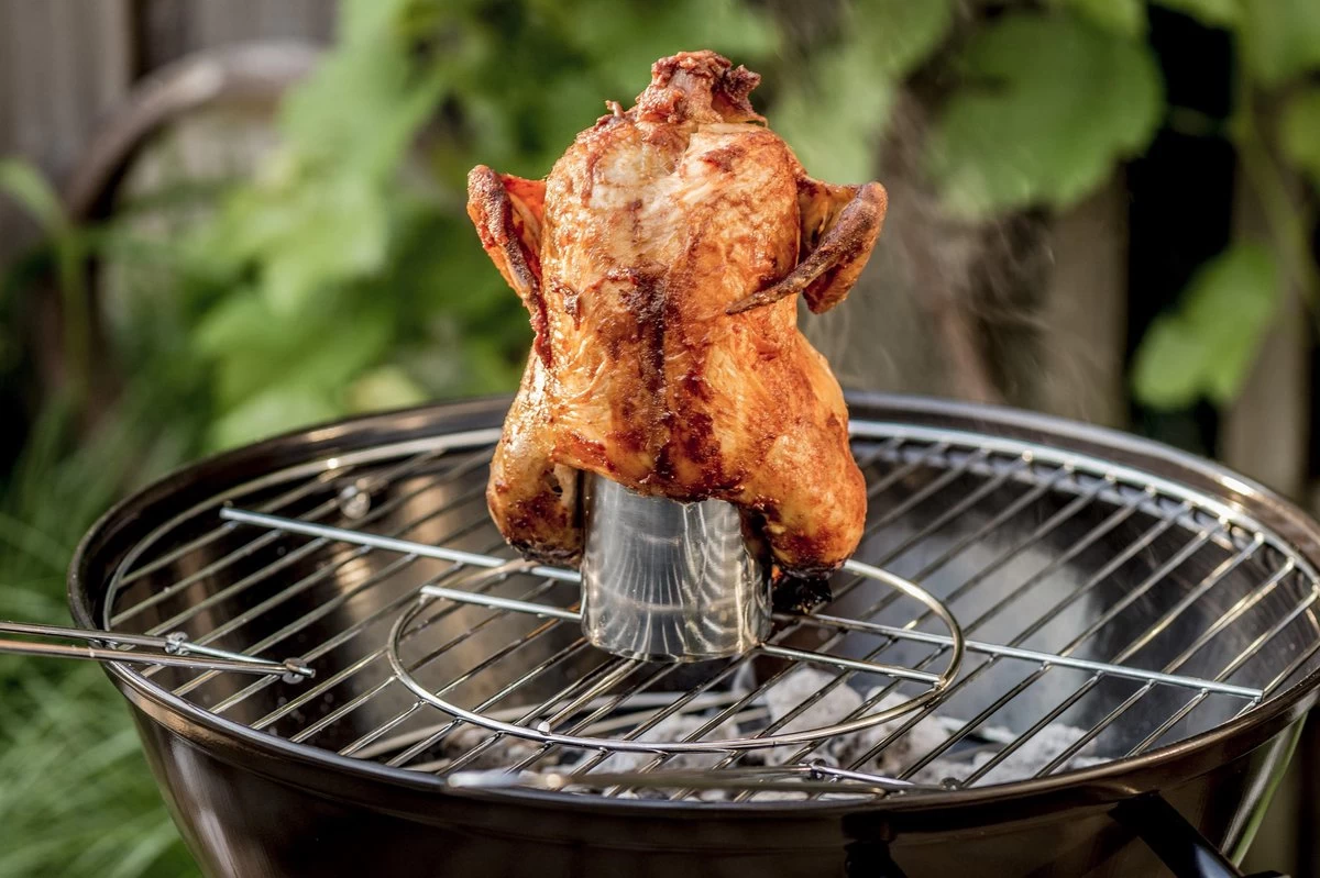 Porte-poulet BBQ ø 20x10cm Bol Liquide Pour Vapeur – Image 2