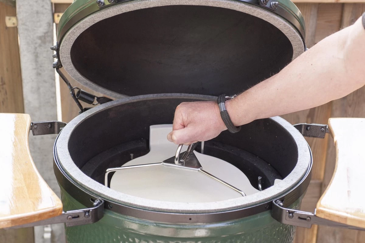 Set De Pose D'assiettes / Déflecteur De Chaleur Avec Poussoir Pour Grand Barbecue Kamado Ø 46 CM – Image 6