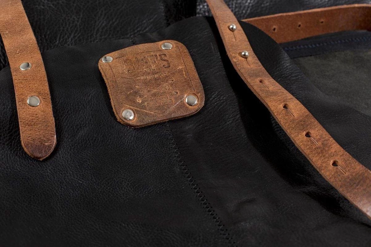 Sorprese Premium – Tablier Bbq – Carreaux Noir-cognac – Tablier Bbq Homme – 100 % Cuir Premium – Y Compris Spatule Bbq Jamie Oliver - Tablier Bbq Cuir Homme – Image 7