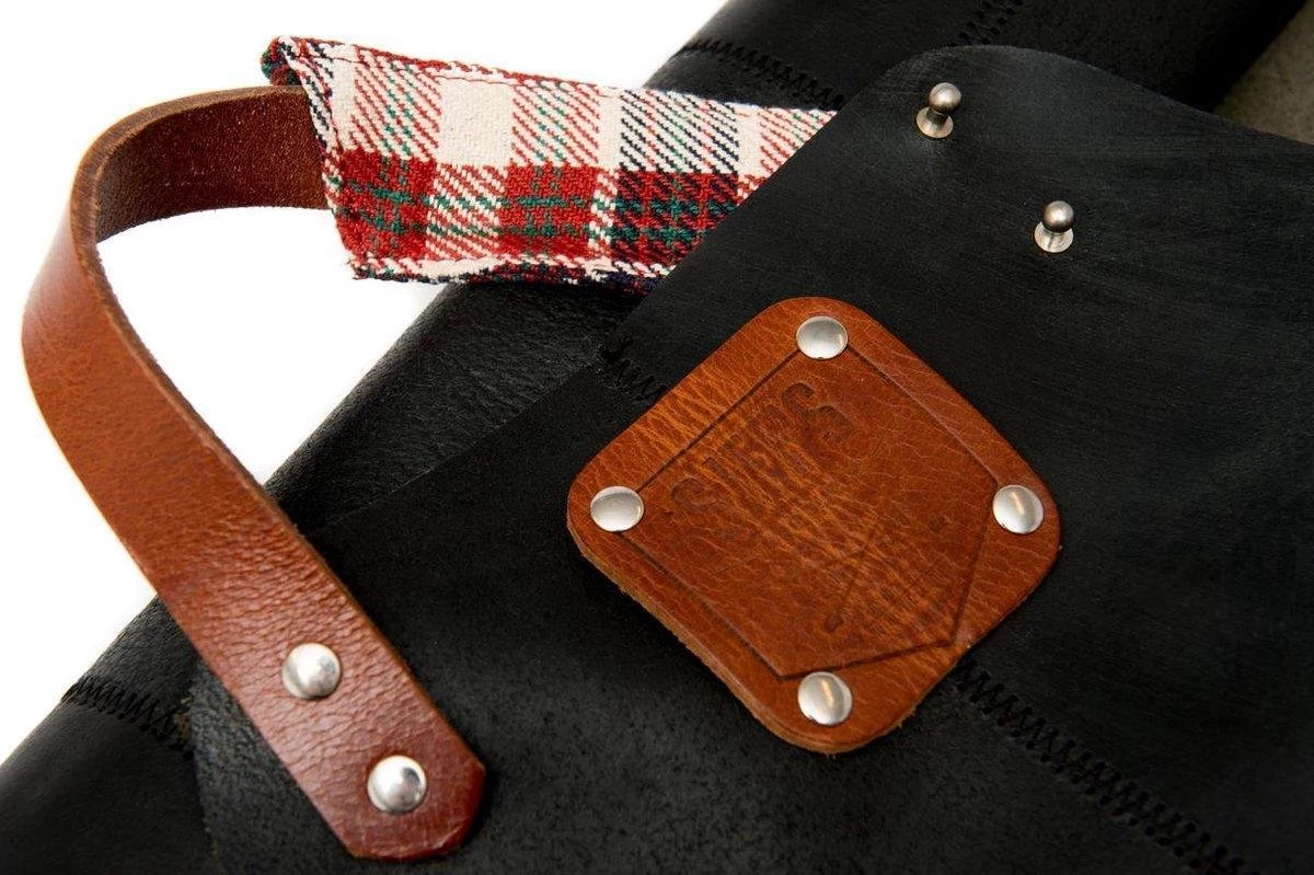 Sorprese Premium – Tablier Bbq – Carreaux Noir-cognac – Tablier Bbq Homme – 100 % Cuir Premium – Y Compris Spatule Bbq Jamie Oliver - Tablier Bbq Cuir Homme – Image 13