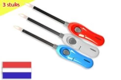 Briquet Avec Protection Enfant - Briquet Barbecue - Paquet De 2x Briquets BBQ Rechargeables| Une Qualité |Protection Enfant/Sécurité Enfant |3x Bleu, Blanc Et Rouge 26 Cm Et 21 Cm