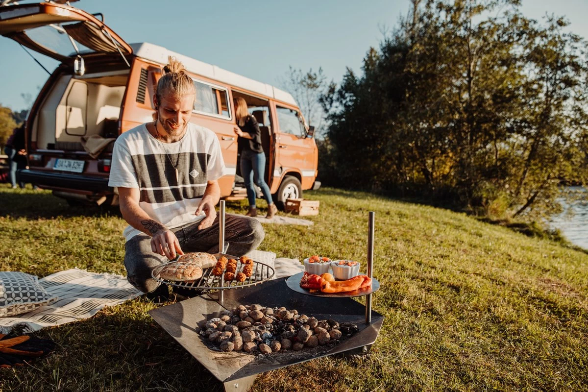 Table De Cheminée Triple Höfats - Acier Inoxydable - Ø35 Cm - Argent – Image 2