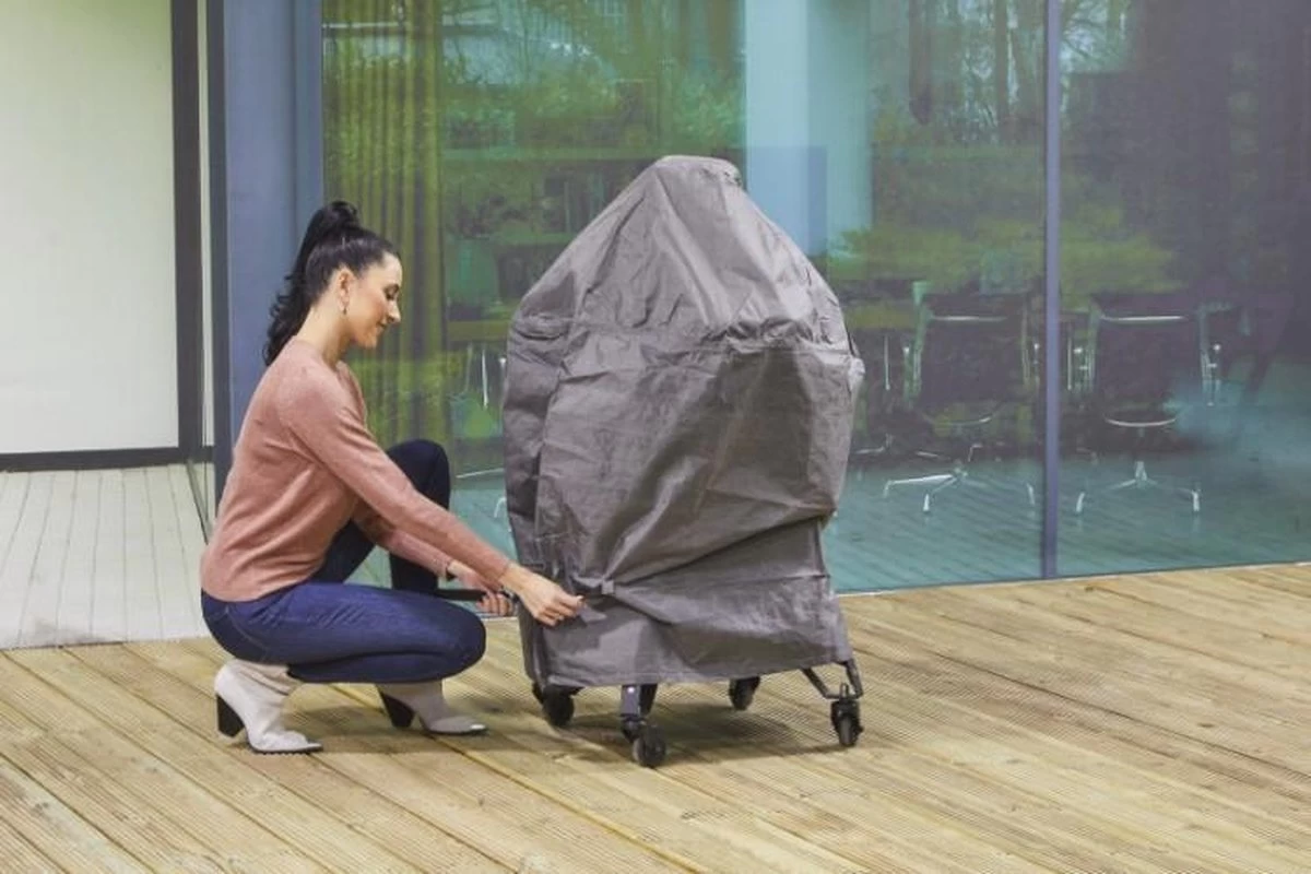 Housse De Protection BBQ DistriCover Pour Kamado - Ø 80 X 80 Cm - Bastard - Green Egg - Weber - Kamado BBQ Anthracite – Image 2