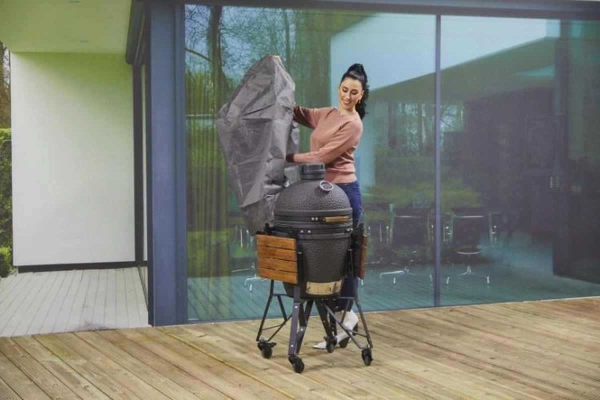 Housse De Protection BBQ DistriCover Pour Kamado - Ø 80 X 80 Cm - Bastard - Green Egg - Weber - Kamado BBQ Anthracite – Image 3