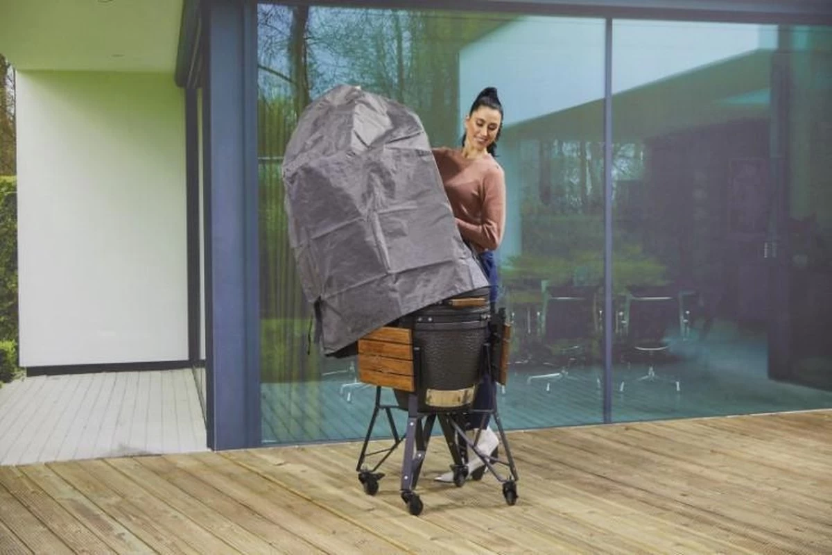 Housse De Protection BBQ DistriCover Pour Kamado - Ø 80 X 80 Cm - Bastard - Green Egg - Weber - Kamado BBQ Anthracite – Image 6