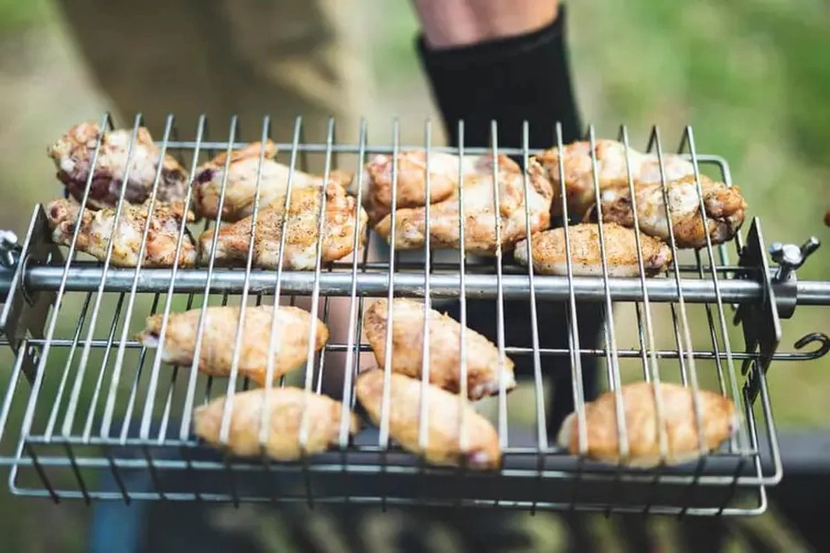 Panier à Gril Plat En Acier Inoxydable Auspit Pour Broche / Rôtisserie, Hauteur Réglable Sur 4 Niveaux – Image 7