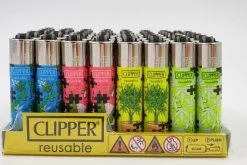Briquet Clipper Mini - CP22 - Thema 'Puzzle Weed' - 8 Pièces - Briquet à Silex - Classic Silex