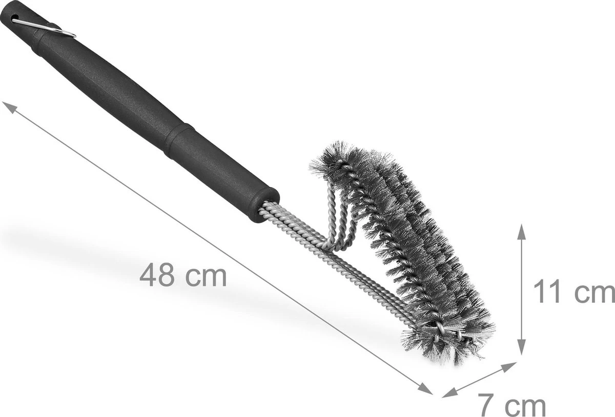 Relaxdays 9x Brosse De Barbecue En Acier Inoxydable - Brosse Métallique Brosse De Nettoyage De Barbecue Brosse Métallique – Image 2