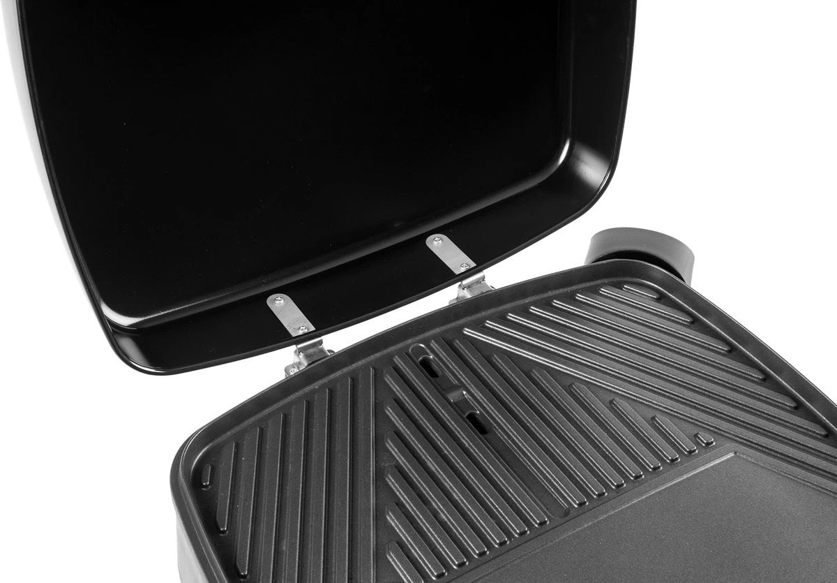 Fritel BBQ 3278 - Barbecue électrique Et Grill De Table + Adoucisseur De Graisse OFFERT - Surface De Grill 40x36cm + Base + Couvercle + Roues - Noir – Image 5