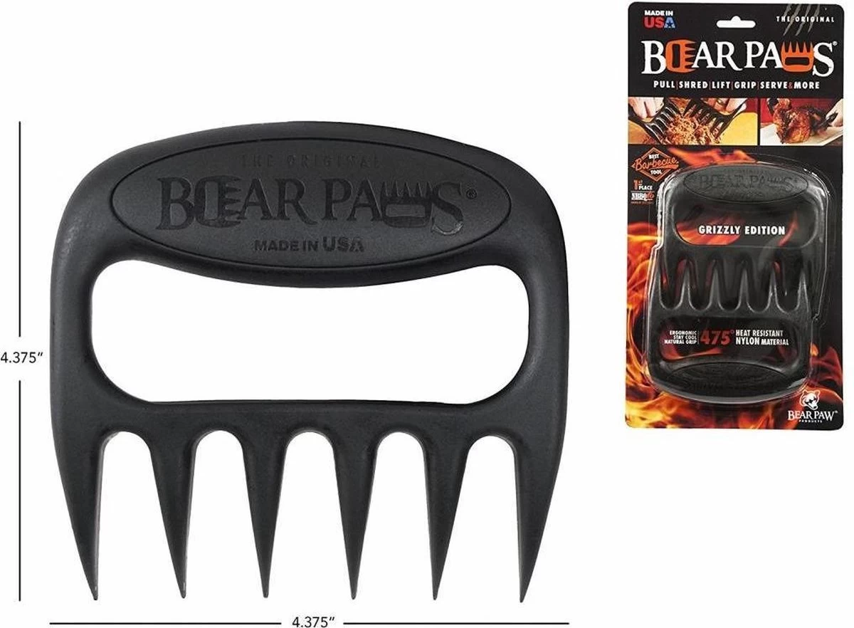 Bear Paws The Original - Zwart, Noir - Pinces à Viande - Pinces De Porc Effiloché – Image 7