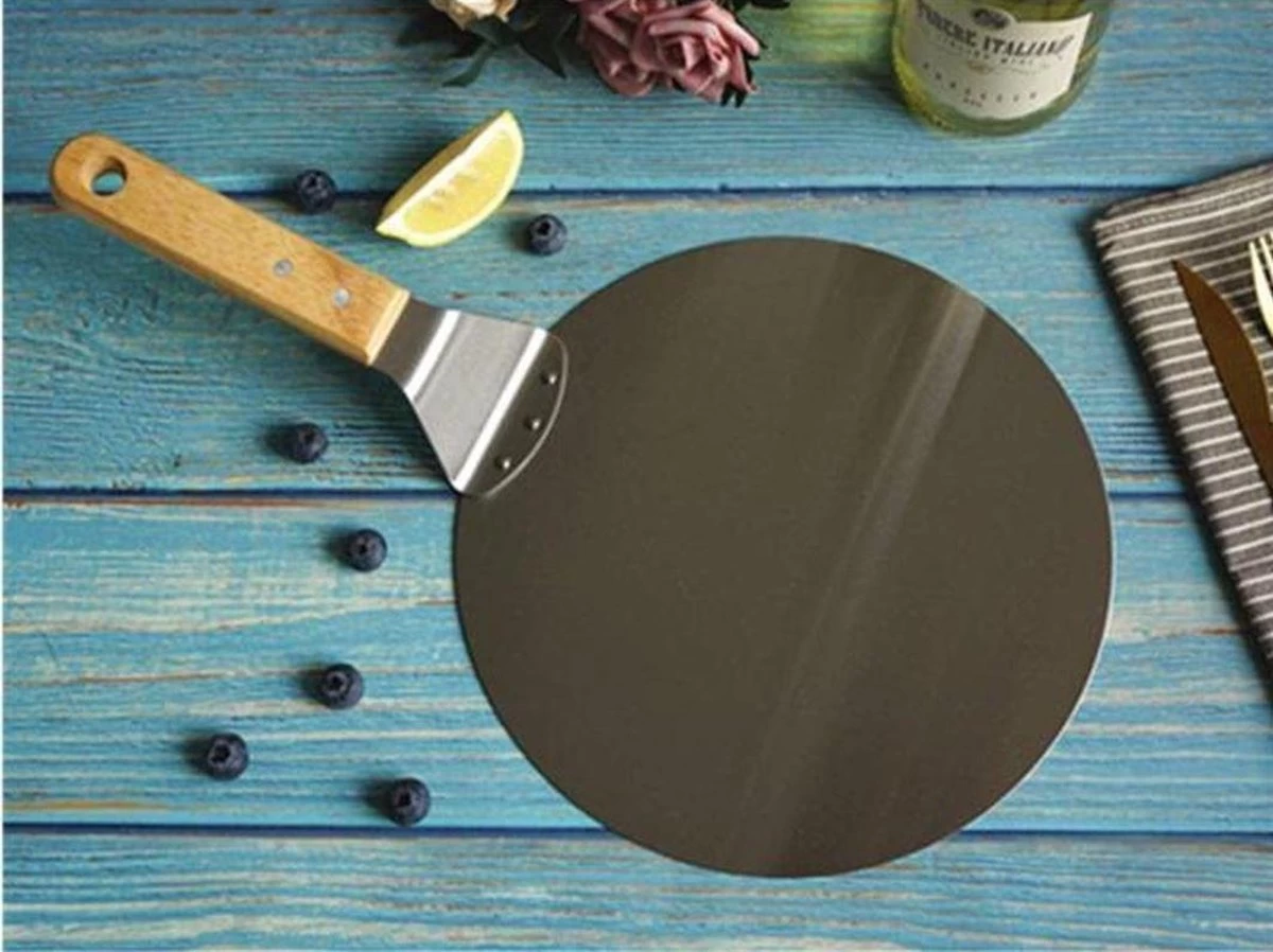 Pelle à Pizza De Luxe Pizza Fraîche - Acier Inoxydable 30CM - Grande Pelle à Pizza Pour Four Ou BBQ - Manche En Bois - Spatule à Pizza Pour Pizza Au Four Maison – Image 6