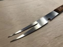 GRILL BBQ OUTIL | "FLEESCHPROKERT" | 3 EN 1 | INOX | OUVRE-BOUTEILLE FOURCHETTE-COUTEAU | 46 CM