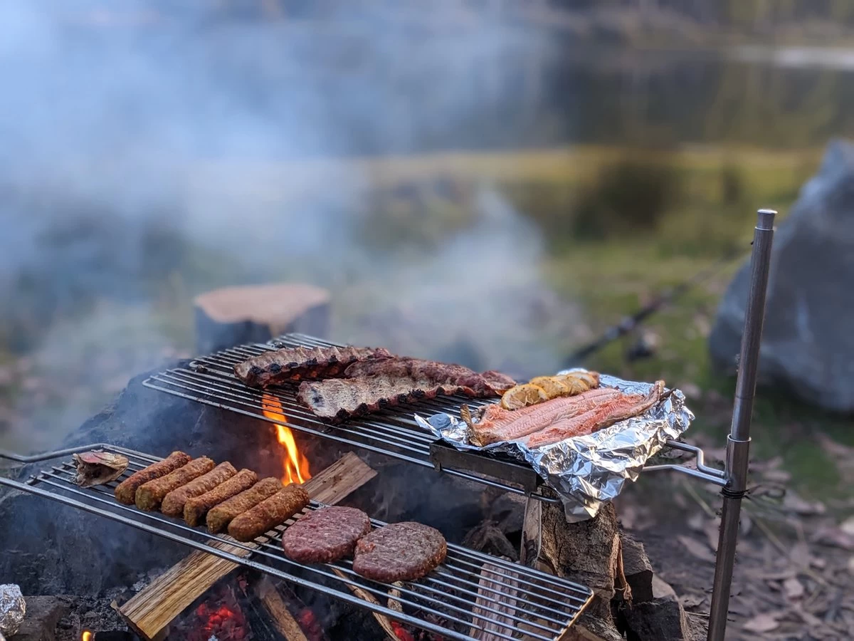 Grille De Grill Pliante En Acier Inoxydable Auspit 680 Mm X 330 Mm Avec Pince – Image 10