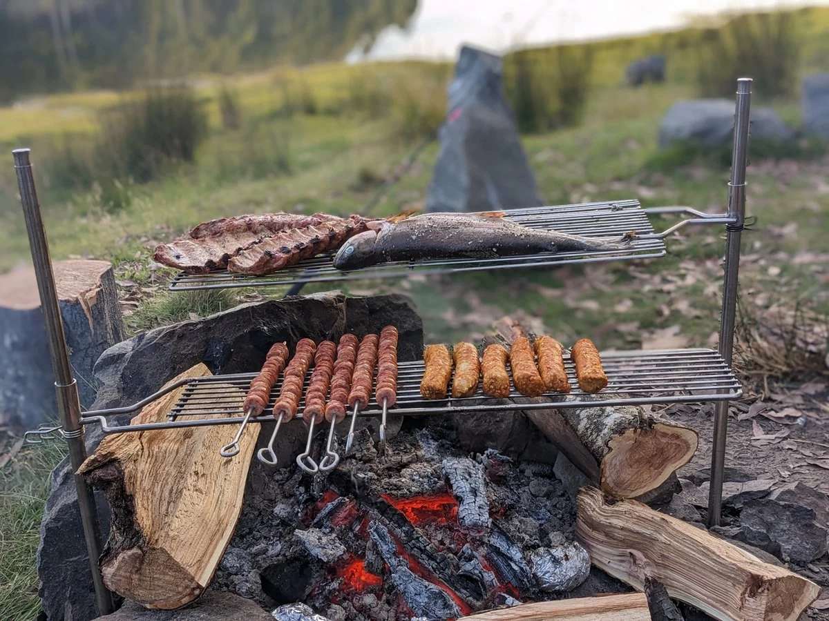 Grille De Grill Pliante En Acier Inoxydable Auspit 680 Mm X 330 Mm Avec Pince – Image 12