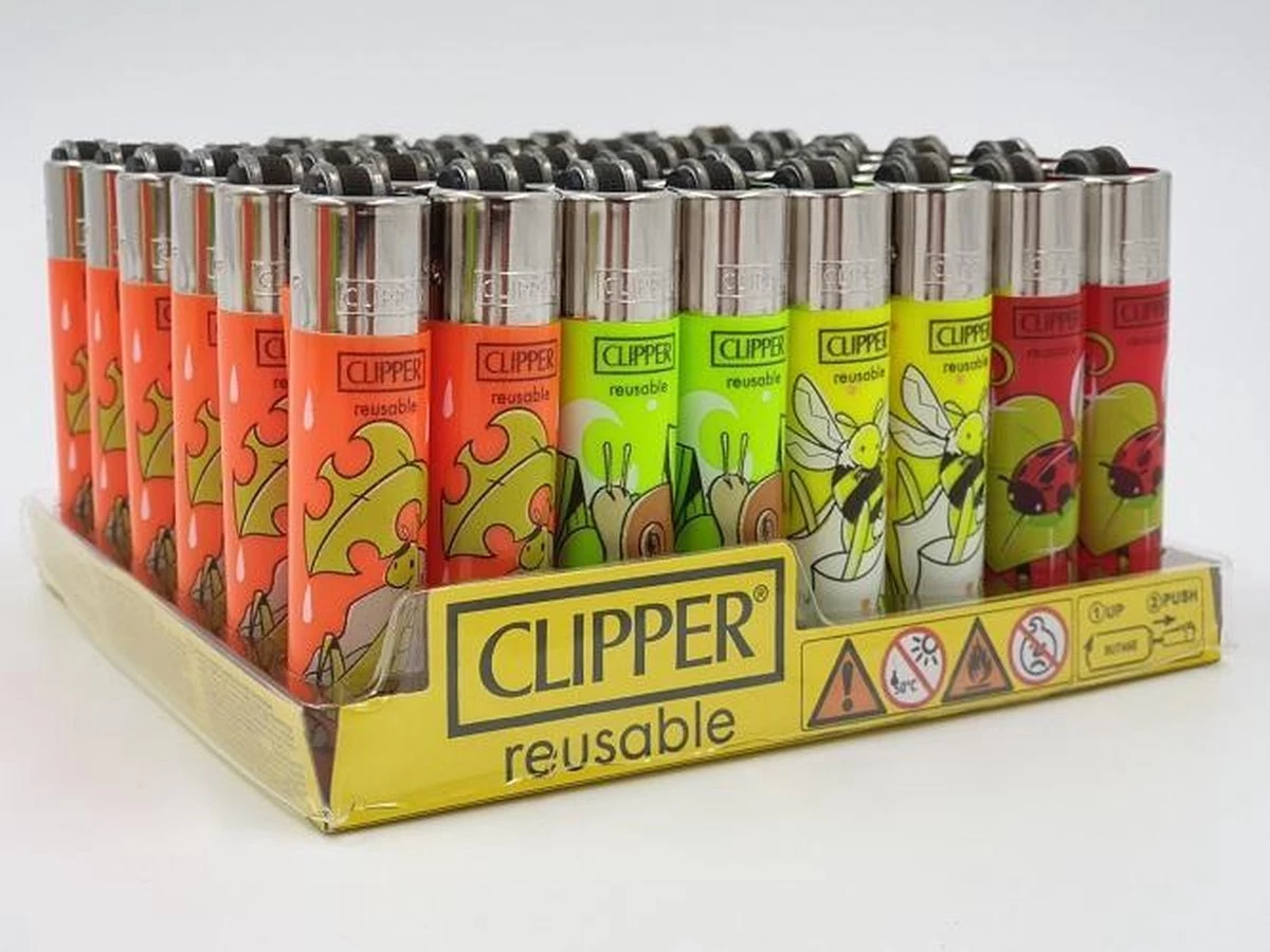 Briquet Clipper Mini - CP22 - Thema 'Insectes Du Printemps' - 4 Pièces - Briquet à Silex - Classic Flint – Image 2