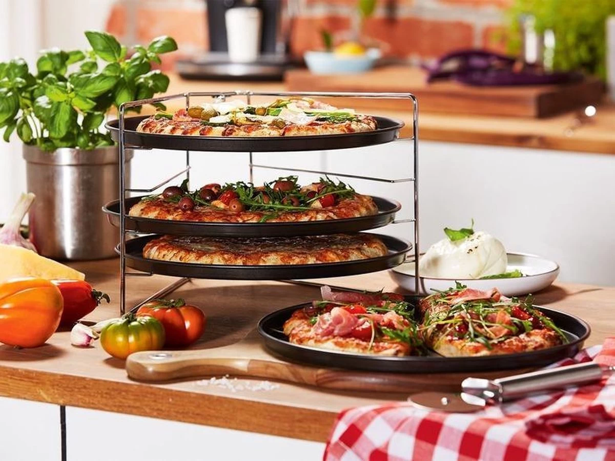 Pizza - Grille à Pizza - Four à Pizza - Set De Cuisson Zenker Pizza - Set De 5 Pièces Pour 4 Pizzas - Ø 28,5 Cm - Revêtement Antiadhésif En ILAG® - Plaque à Pizza - Pizza – Image 2