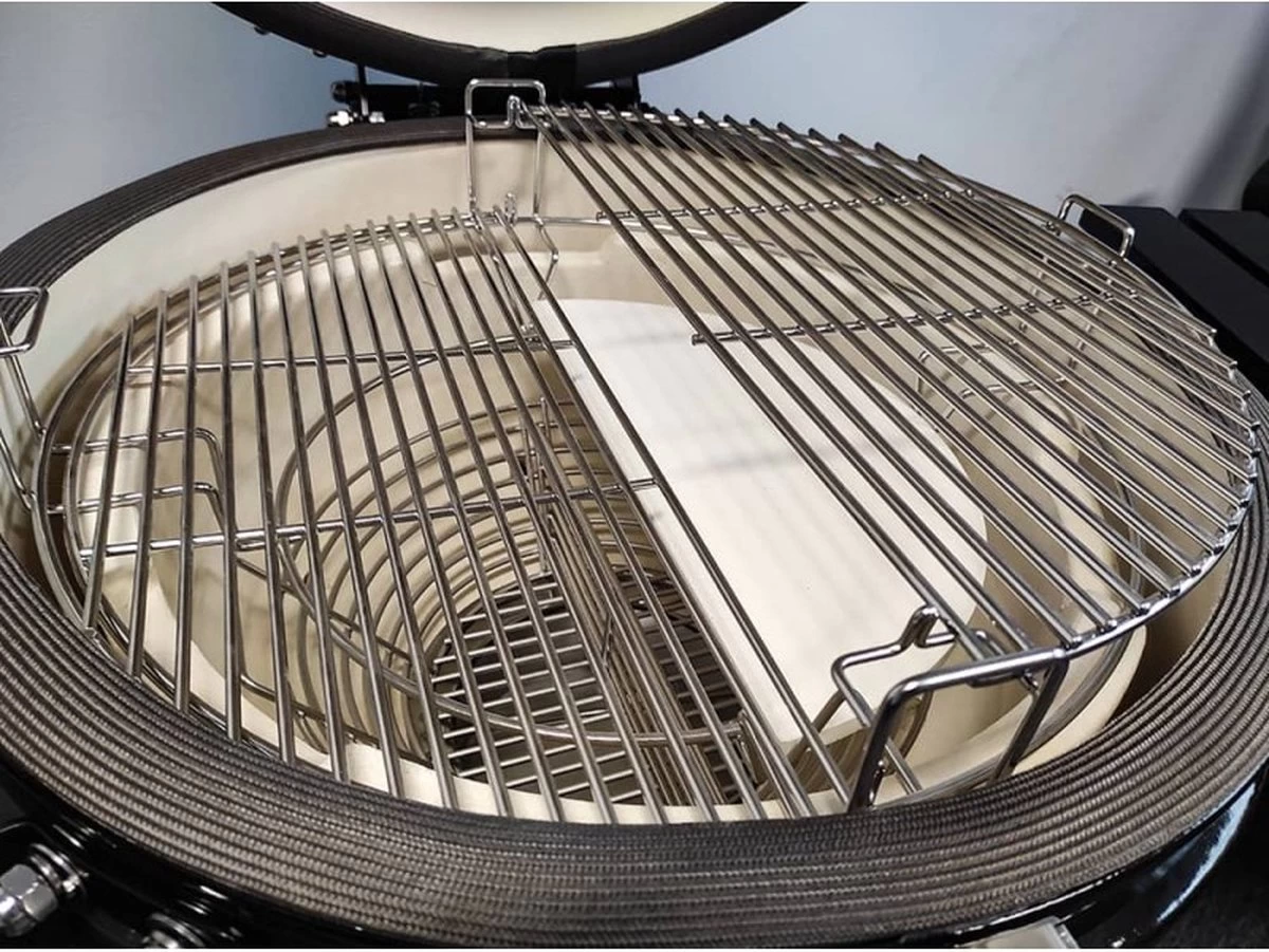 Evolve Advanced Solo - Barbecue Kamado 24" / 61 CM / XXL - Sans Base Ni Tables D'appoint - Accessoires Gratuits Inclus - Parois En Céramique - Forme D'oeuf - Chaleur Directe + Chaleur Indirecte - Ventilation Professionnelle - Thermomètre Intelligent – Image 16