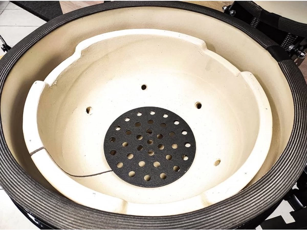 Evolve Advanced Solo - Barbecue Kamado 24" / 61 CM / XXL - Sans Base Ni Tables D'appoint - Accessoires Gratuits Inclus - Parois En Céramique - Forme D'oeuf - Chaleur Directe + Chaleur Indirecte - Ventilation Professionnelle - Thermomètre Intelligent – Image 7